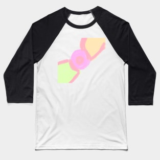 Pink orange green watercolor abstract art Baseball T-Shirt